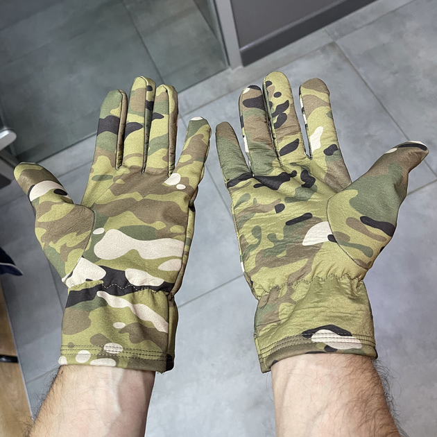Перчатки зимние пальцевые, Мультикам, размер XL, подкладка флис, тактические перчатки зимние - изображение 2