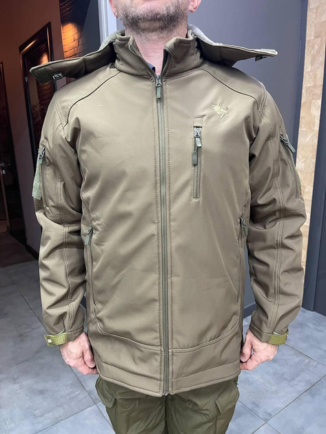 Куртка тактическая WOLFTRAP, Softshell, цвет Олива, размер L, зимняя флисовая куртка для военных - изображение 1