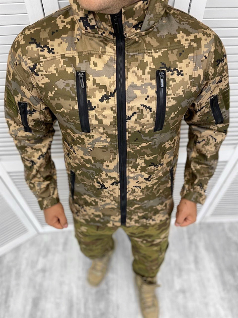 Армійська куртка софтшел піксель masking L - зображення 1
