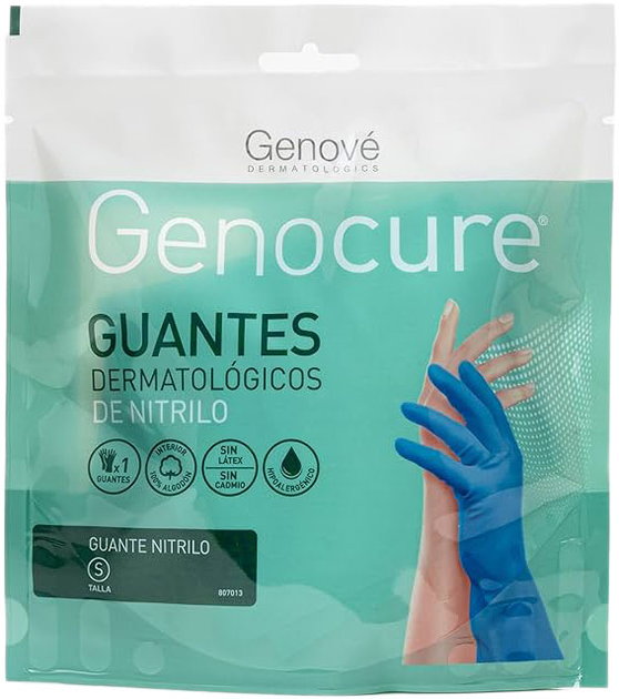 Рукавички медичні Genove Guantes Dermat Nitrilo Algodon Talla Pequena S (8423372034305) - зображення 1