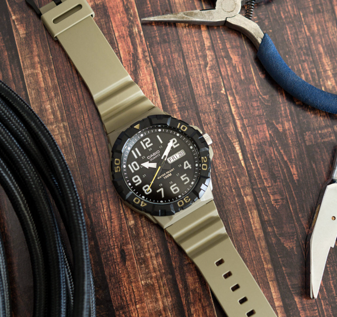 Мужские часы Casio MRW-210H-5A Хаки - Фото 4 Мужские часы Casio MRW-210H-5A Хаки - изображение 4