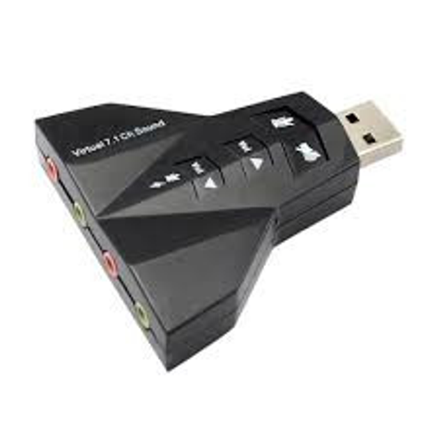 Звуковая карта USB для компьютера или ноутбука внешняя, с кнопками управления арт.100194 - изображение 1