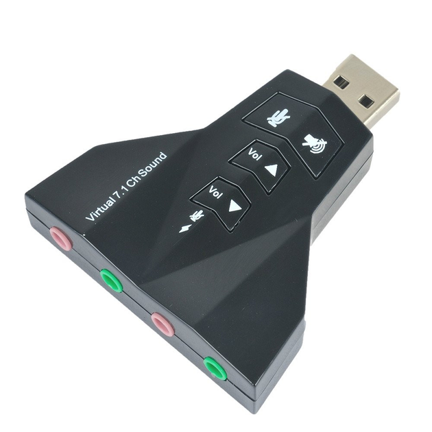 Звуковая карта USB для компьютера или ноутбука внешняя, с кнопками управления арт.100194 - изображение 2