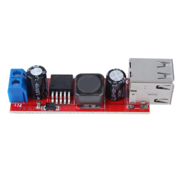 Стабилизатор/преобразователь напряжения понижающий LM2596S 2хUSB DC-DC ...