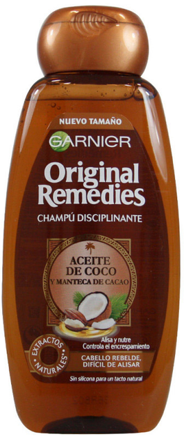 Szampon do nawilżania włosów Garnier Original Remedies Coconut Oil And Cocoa Shampoo 300 ml (3600542152877) - obraz 1