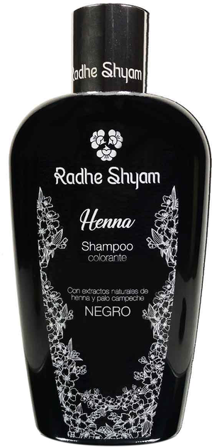 Шампунь для надання блиску волоссю Radhe Shyam Shampoo Henna Negro Colorante 250 мл (8423645340140) - зображення 1