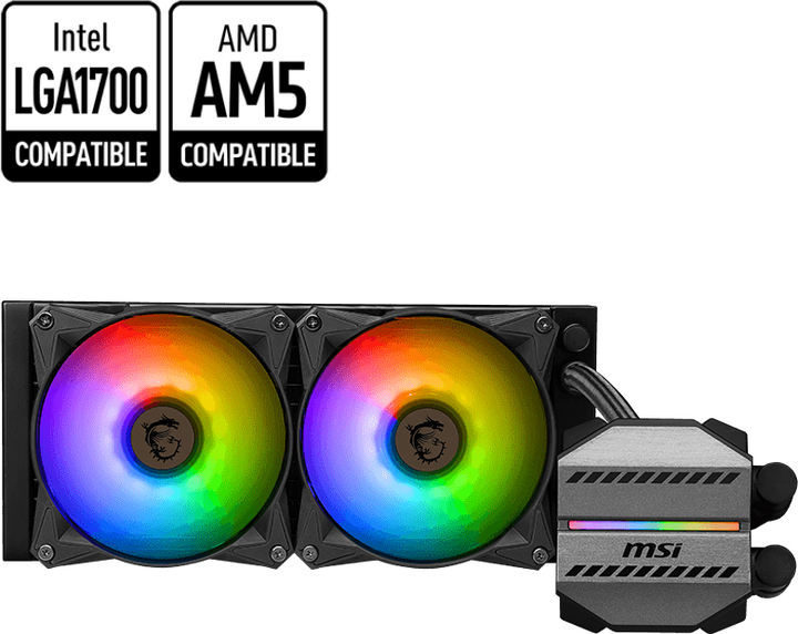 Система жидкостного охлаждения MSI MAG CoreLiquid M240 ARGB Black (306-7ZW4R14-813) - изображение 6