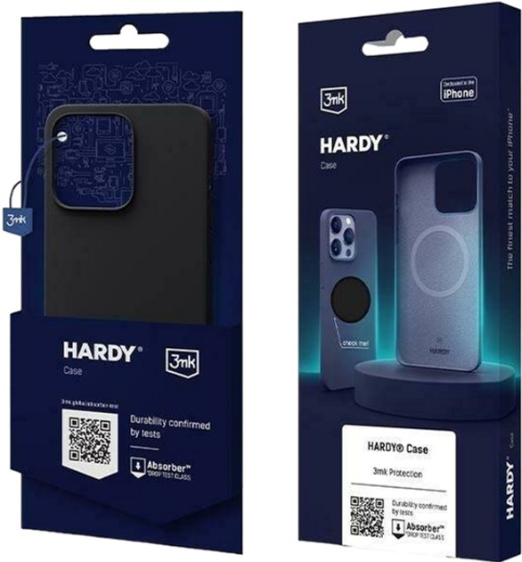Etui plecki 3MK Hardy Case z MagSafe do Apple iPhone 15 Graphite (5903108527286) - obraz 1