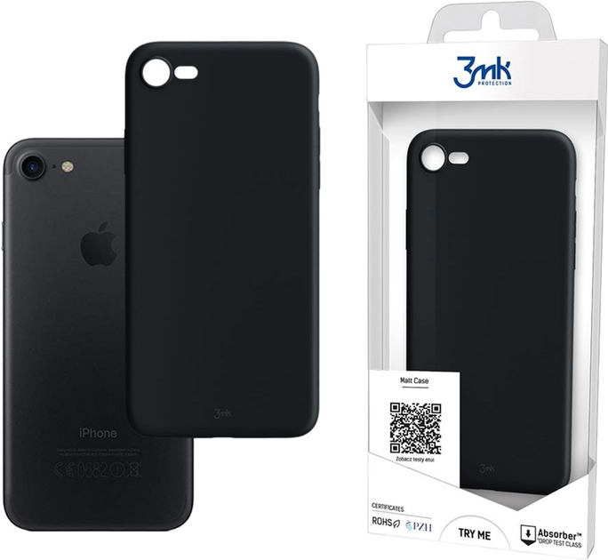 Панель 3MK Matt Case для Apple iPhone 7/8/SE 2020/SE 2022 Чорний (5903108291163) - зображення 1