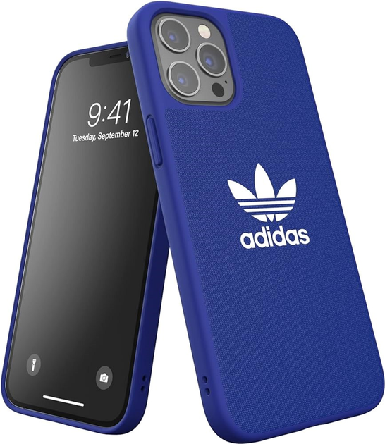 Etui plecki Adidas Moulded Case Canvas do Apple iPhone 12/12 Pro Blue (8718846083942) - obraz 1