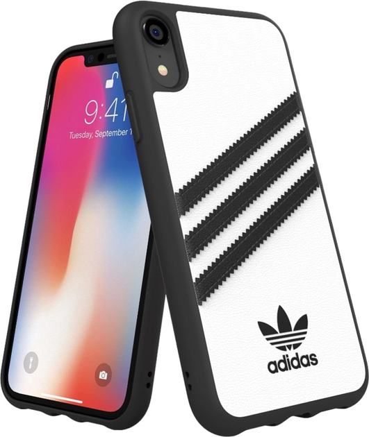Etui plecki Adidas Moulded Case do Apple iPhone Xr White-black (8718846063685) - obraz 1