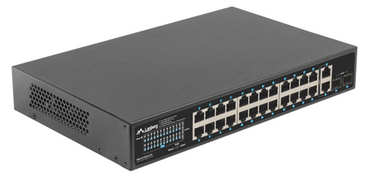 Комутатор Lanberg 24X 1GB PoE+ Rack 19" (RSGE-24P-2GE-2S-250) - зображення 4