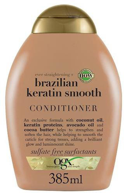 Odżywka do włosów Ogx Brazilian Keratin Smooth Hair Conditioner 385 ml (22796976024) - obraz 1