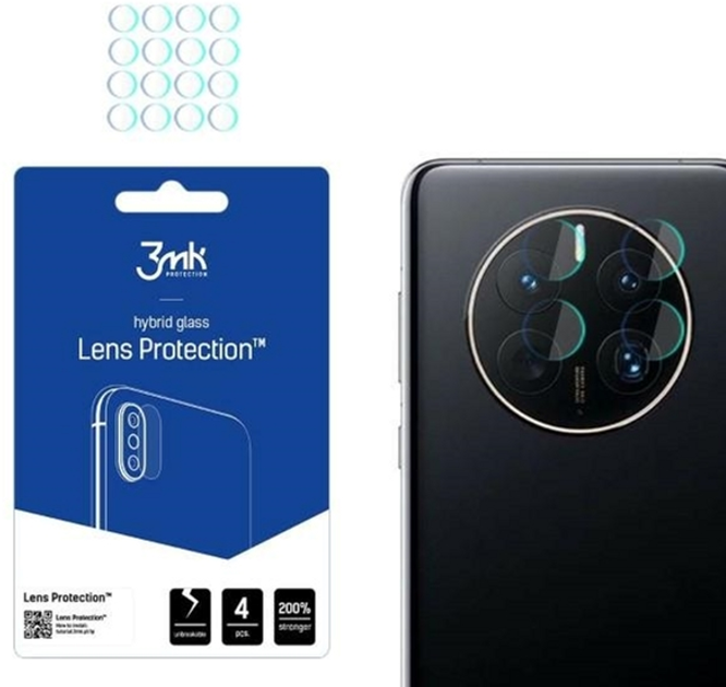 Zestaw szkieł hartowanych 3MK Lens Protection na aparat Huawei Mate 50 Pro 4 szt (5903108492027) - obraz 1