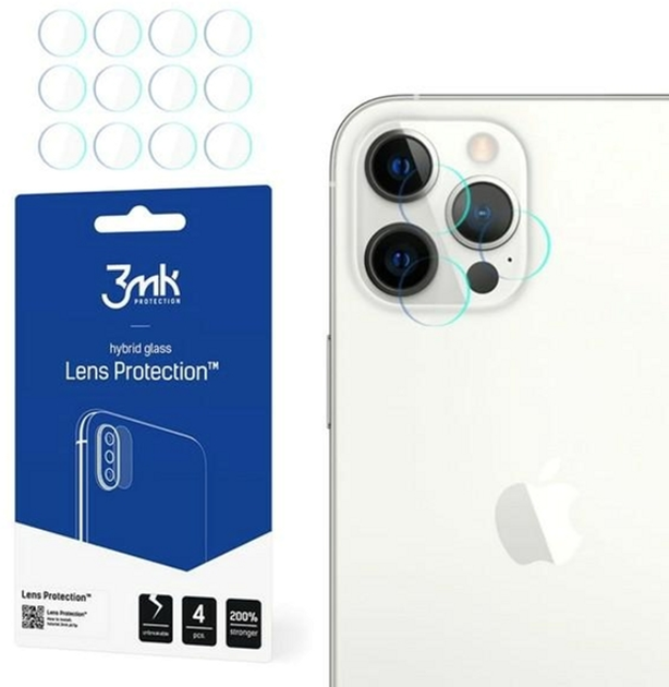 Zestaw szkieł hartowanych 3MK Lens Protection na aparat Apple iPhone 12 Pro Max 4 szt (5903108323222) - obraz 1