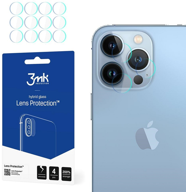 Zestaw szkieł hartowanych 3MK Lens Protection na aparat Apple iPhone 13 Pro Max 4 szt (5903108437271) - obraz 1