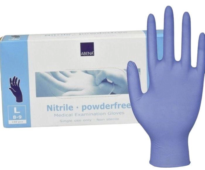 Медицинские перчатки Abena Nitrile Guards Blue L 150U (5703538417412) - изображение 1