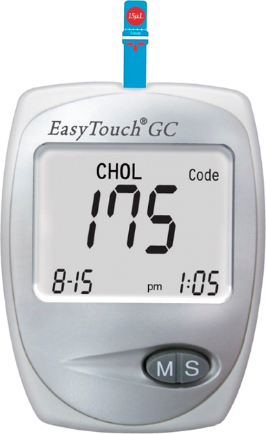 Глюкометр с функцией измерения холестерина в крови EasyTouch GC (ЕТ-202) + Тестовые полоски EasyTouch для измерения уровня холестерина в крови 25 шт (4768) - изображение 2