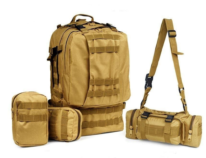 Тактический военный рюкзак с подсумками 53х35х22 см койот (backpack koyot123) - изображение 1