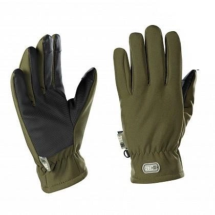 Тактические перчатки Soft Shell Thinsulate Olive Размер L (сенсорные, софтшелл, непромокаемые) - изображение 1
