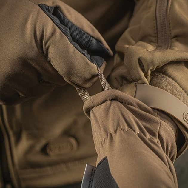Тактические перчатки Soft Shell Thinsulate Coyote Brown Размер L (сенсорные, софтшелл, непромокаемые) - изображение 2