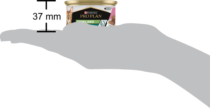Упаковка вологого корму для дорослих кастрованих котів Purina Pro Plan Sterilised, шматочки в паштеті, з тунцем та лососем 24 шт х 85 г (7613033568565/8445290173270) - зображення 4