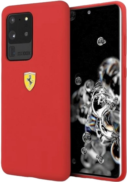 Etui plecki Ferrari Silicone do Samsung Galaxy S20 Ultra Red (3700740473344) - obraz 1
