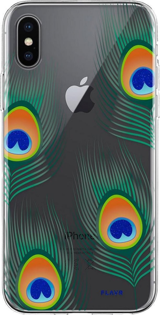 Etui plecki Flavr Peacock do Apple iPhone X Clear (4029948071107) - obraz 1