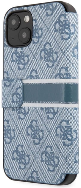 Etui z klapką Guess Book 4G Stripe do Apple iPhone 13 mini Blue (3666339032128) - obraz 1