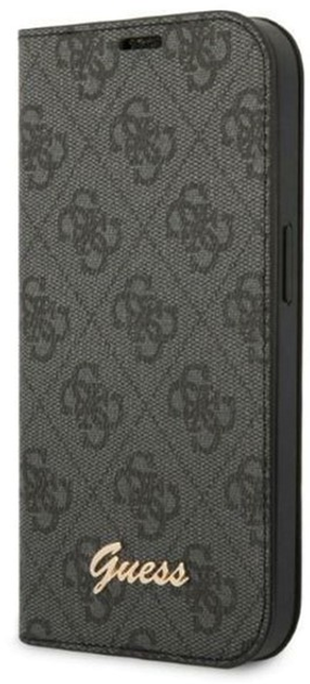 Etui z klapką Guess Book 4G Vintage Gold Logo do Apple iPhone 14 Plus Black (3666339083175) - obraz 1