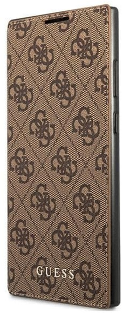 Etui z klapką Guess Book 4G Metal Gold Logo do Samsung Galaxy S22 Ultra Brown (3666339042769) - obraz 1