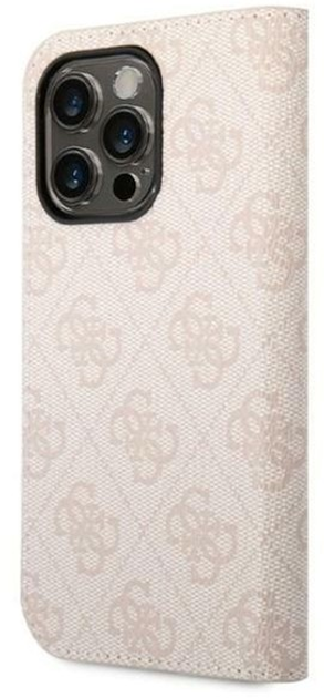 Etui z klapką Guess Book 4G Vintage Gold Logo do Apple iPhone 14 Pro Max Pink (3666339083311) - obraz 2