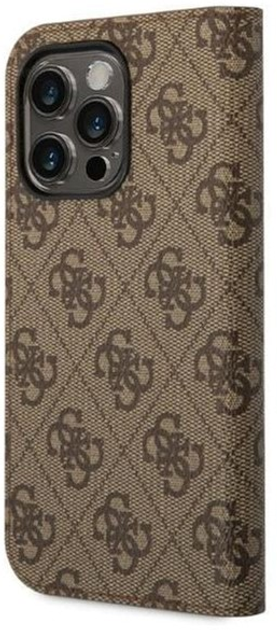 Etui z klapką Guess Book 4G Vintage Gold Logo do Apple iPhone 14 Pro Max Brown (3666339083236) - obraz 2