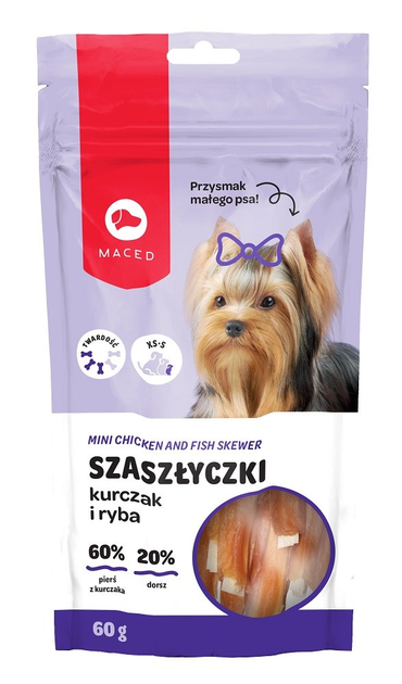 Przysmak dla psa Maced szaszlyk z kurczaka i ryby 60 g (5907489300049) - obraz 1