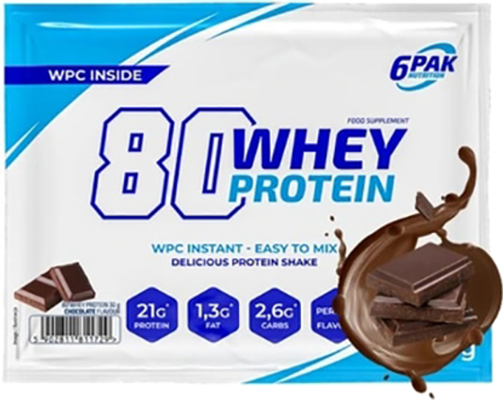 Protein 6PAK Nutrition 80 Białko Serwatkowe 30 g Czekolada (5902811811729) - obraz 1