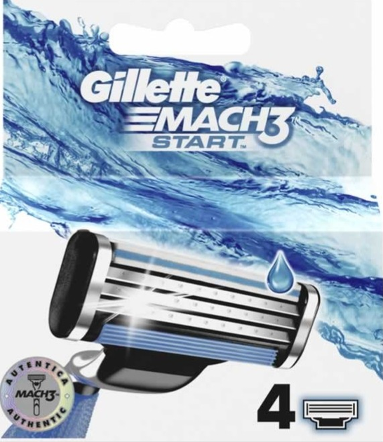 Wymienne ostrza do golenia Gillette Mach3 Start Refill 4 szt (7702018462032) - obraz 1