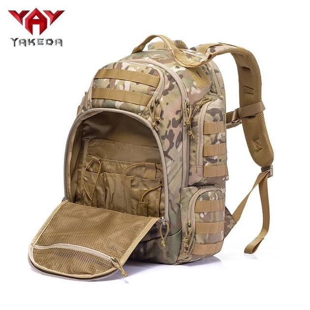 Рюкзак тактический военный с карманом для шлема YAKEDA 55L Multicam KYF050K - изображение 2