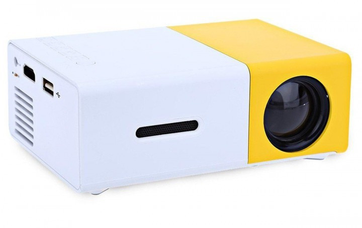 Мультимедийный проектор YG300 с динамиком портативный White-Yellow ...