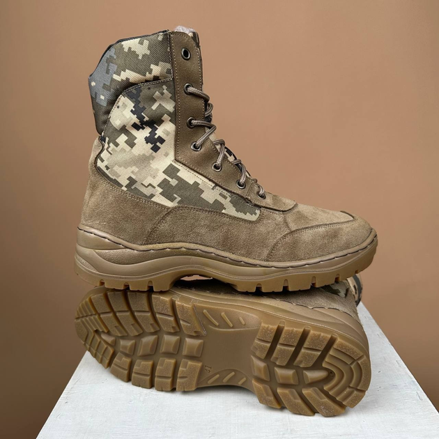 Тактические женские ботинки Kindzer кожаные натуральный мех 37 койот - изображение 1