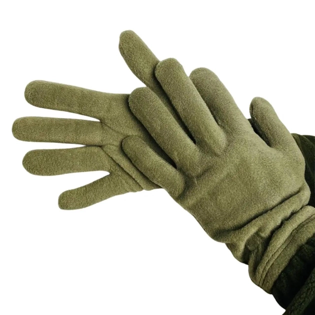 Зимние тактические перчатки на флисе ВСУ Traum Хаки - изображение 1