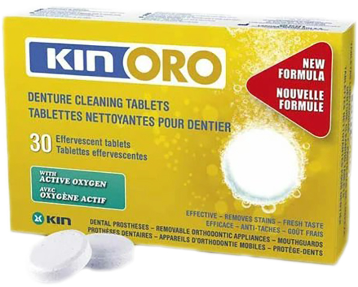 Таблетки для чищення зубних протезів Kin Oro Effervescent Tablets 30шт (8470001840660) - зображення 1