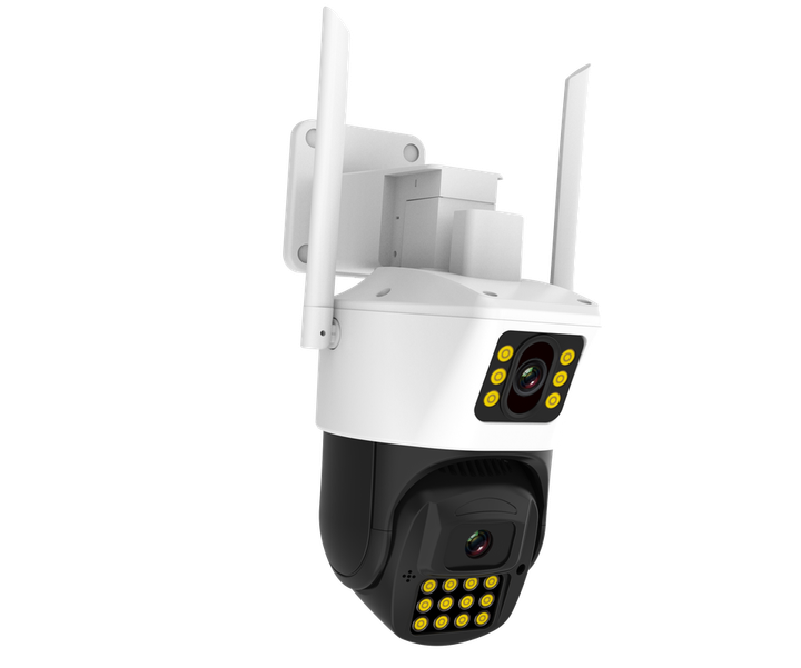 Беспроводная WiFi IP камера видеонаблюдения уличная поворотная 2 независимых объектива 3MPx+3MPx с удаленным доступом онлайн в режиме реального времени ICSEE PTZ UKC A23 - изображение 5