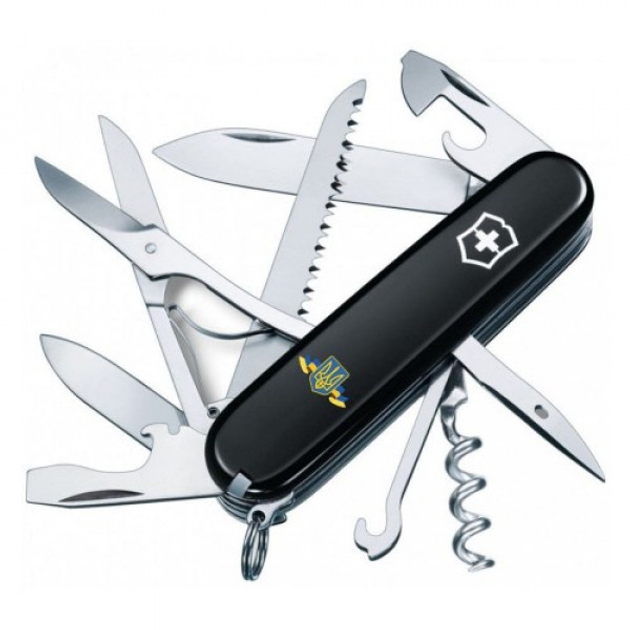 Нож Victorinox Huntsman Ukraine 91мм Герб Украины с лентой (1049-Vx13713.3_T1010u) - изображение 1