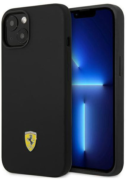 Панель Ferrari Metal Logo для Apple iPhone 14 Plus Чорний (3666339063214) - зображення 1