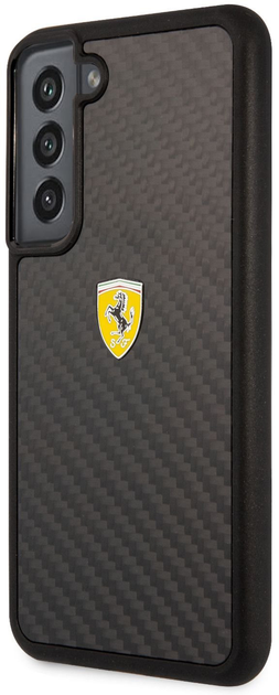 Etui plecki Ferrari On Track Real Carbon do Samsung Galaxy S22 Black (3666339044701) - obraz 1