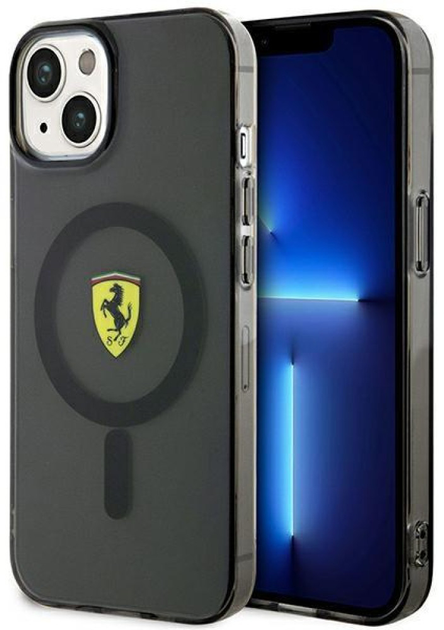 Панель Ferrari Translucent Magsafe do Apple iPhone 14 Чорний (3666339121051) - зображення 1
