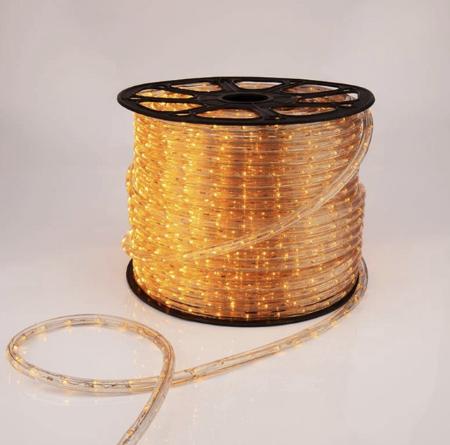Гирлянда Дюралайт Желтый, 2-жилы, 100м, ⌀11мм, 24Led/м, IP65 Кратность ...
