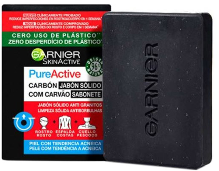 Мило Garnier Skin Active Pure Active Carbon Solid Soap 100 г (3600542405720) - зображення 1