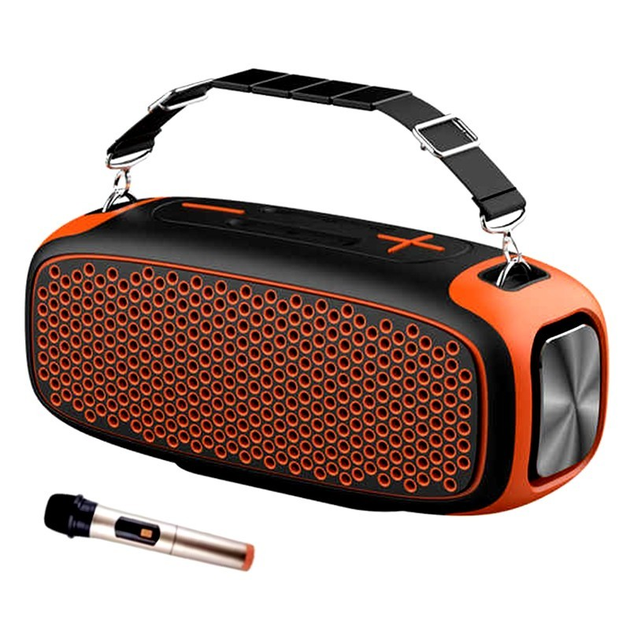Портативна бездротова колонка Bluetooth Hopestar A30 pro |BT5.0, 55W, TWS, AUX/TF/USB, 5h, IPX6| Black-Orange - зображення 1