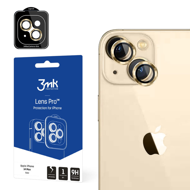 Szkło hartowane 3MK Lens Protection Pro na aparat iPhone 14 Plus z ramką montażową (5903108484114) - obraz 1